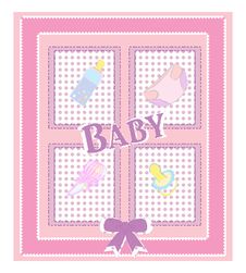 Vector Card For Baby Shower Royalty Free Stock Photography Vector Card For Baby Shower Royalty Free Stock Photography