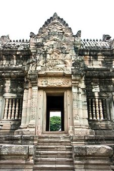 Gate At Pimai,ancient Stone Castle Thailand Royalty Free Stock Image