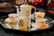 Tea Cups With A Pot Royalty Free Stock Photo Tea Cups With A Pot Royalty Free Stock Photo