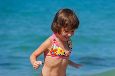Happy Child On The Beach Stock Images