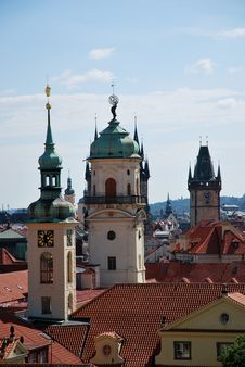 Steeples Of Prague Stock Images Steeples Of Prague Stock Images