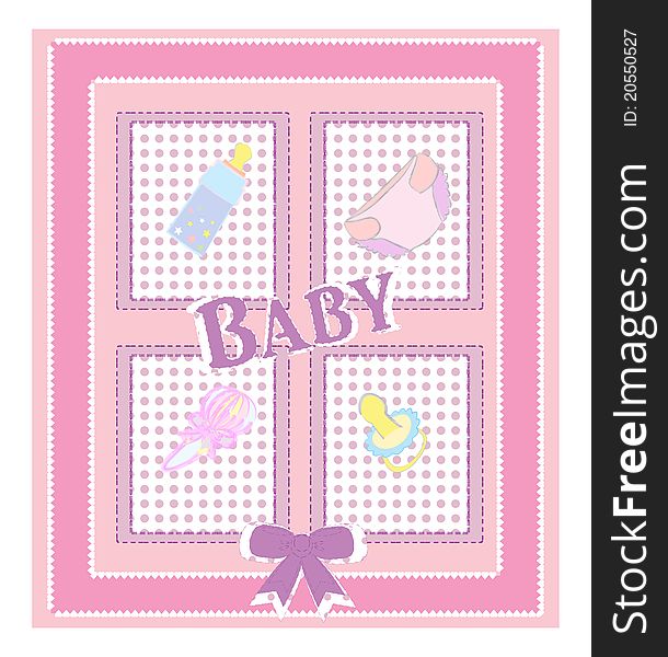 Vector card for baby shower illustration
