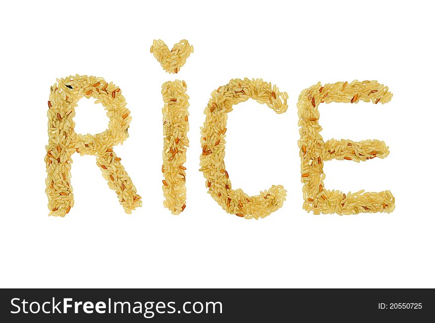Rice and Character Isolaed on White Background. Rice and Character Isolaed on White Background.