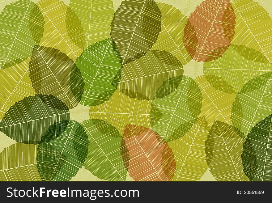 Vector Background With Abstract Leaves