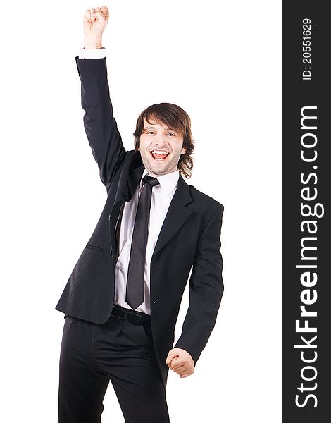 Handsome young man in business suit, studio photo