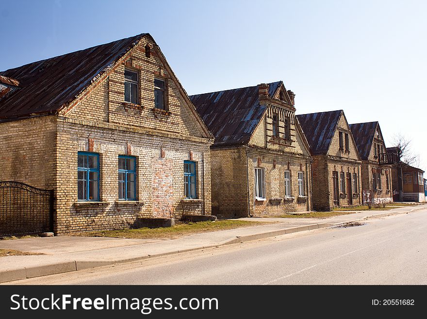 Some the old one-storeyed houses made of yellow bricks. Some the old one-storeyed houses made of yellow bricks