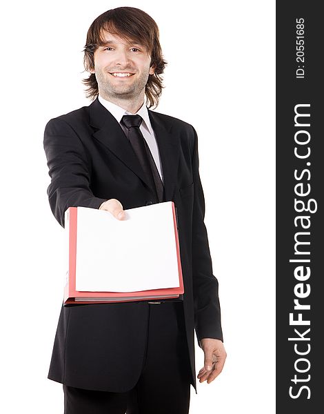 Handsome young man in business suit, studio photo