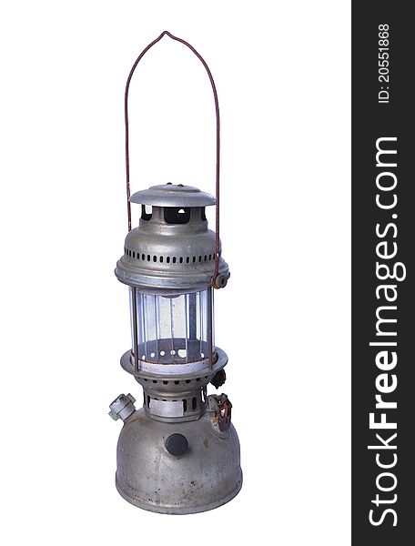 Old lantern isolated white background