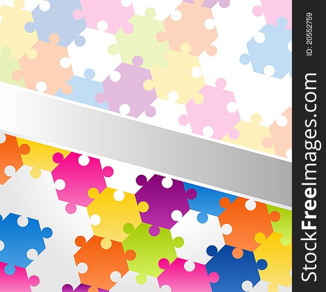 Abstract Background Vector colorful puzzle card