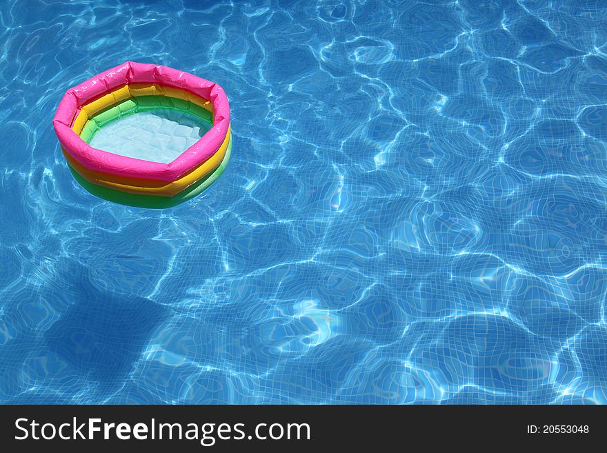Rubber swimming pool with copyspace