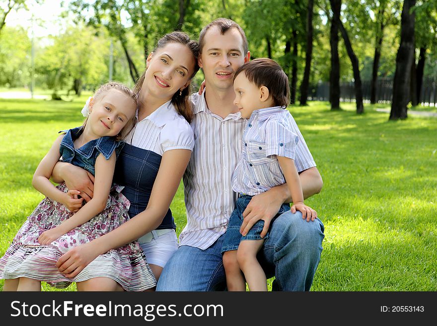 Family Together In The Park