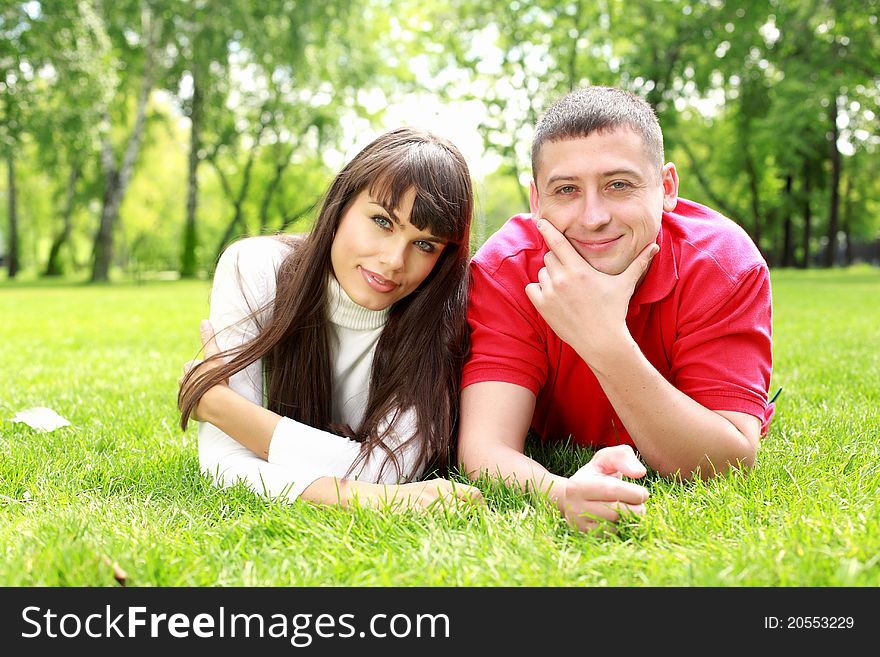 Young Couple In The Park