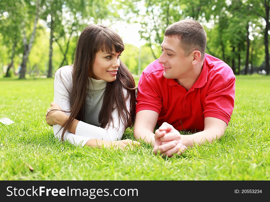 Young Couple In The Park