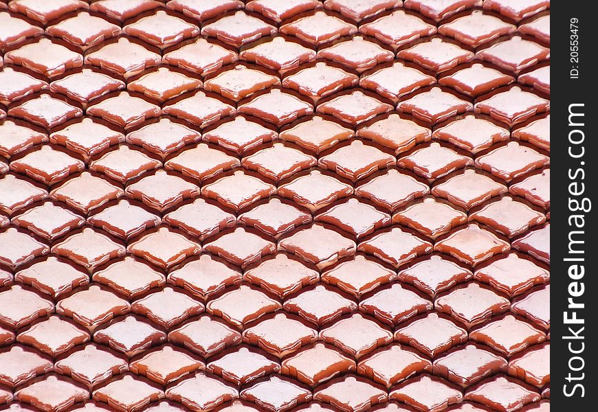 Background texture of a brown tile roof