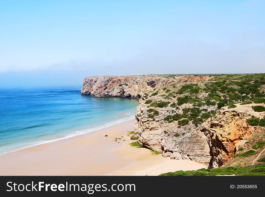 Beautiful seascape with a rock cape, cabo de Sao Vicente, Portugal. Beautiful seascape with a rock cape, cabo de Sao Vicente, Portugal