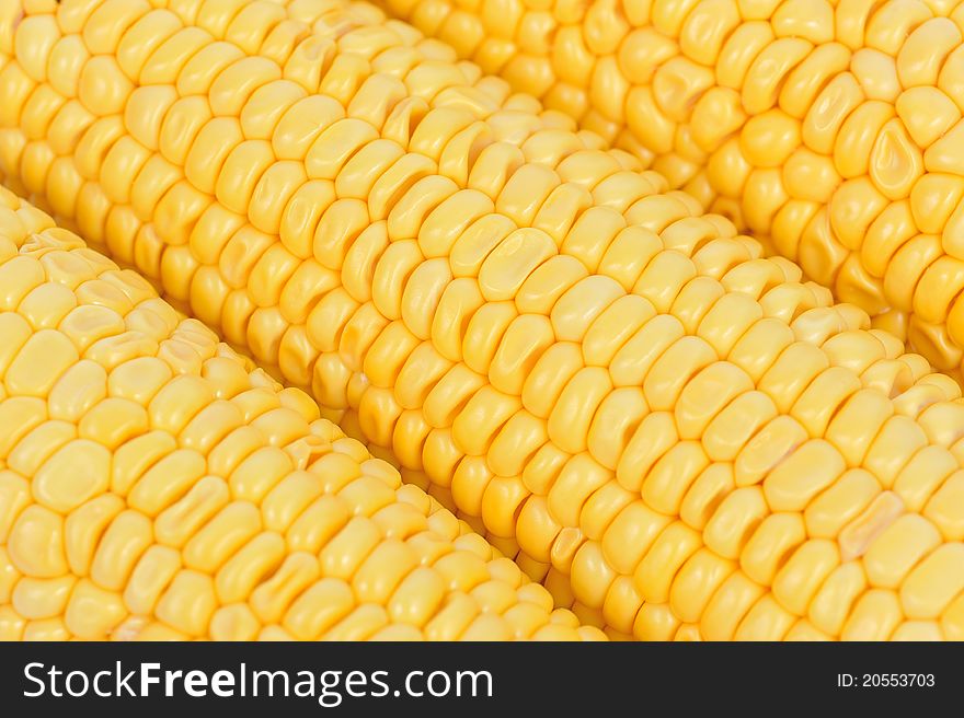Close-up of a group of yellow corns. Close-up of a group of yellow corns