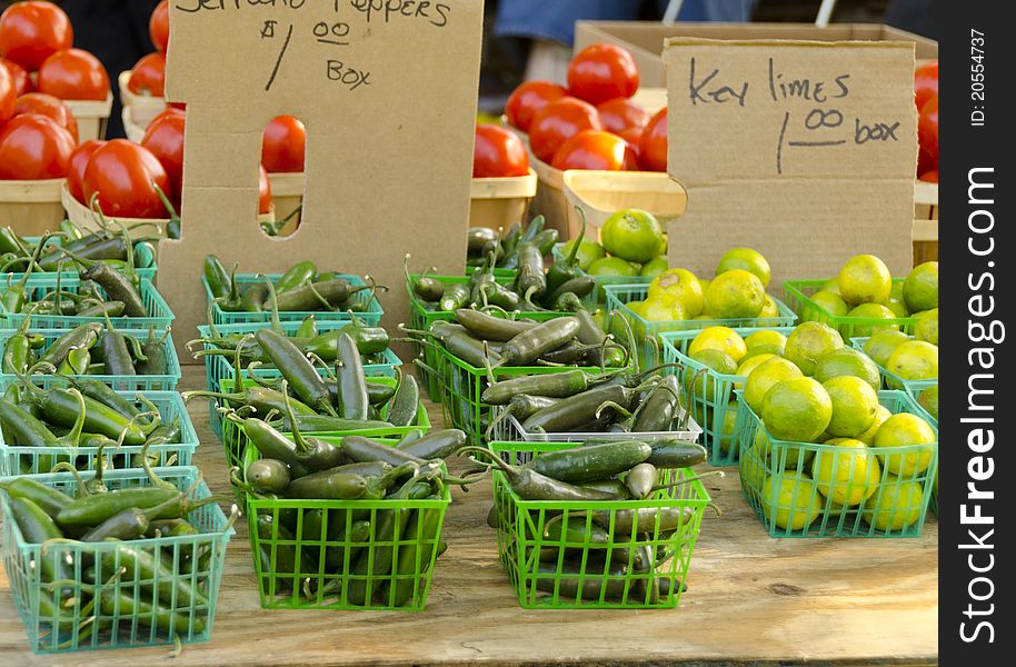 Fresh produce at the Farmer's Market at Lake Lily in Maitland, Florida