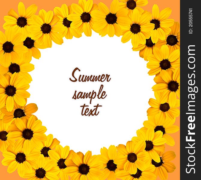 Decorative sunflower greeting card [rectangular] with space for text