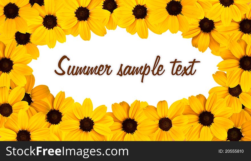 Decorative sunflower greeting card with space for text