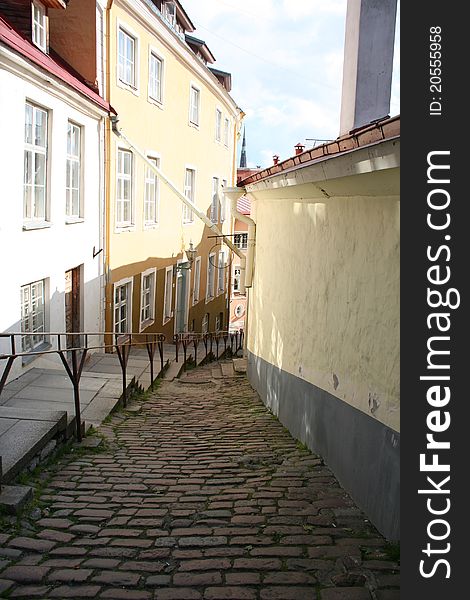 A street in the old part of Tallinn Estonia. A street in the old part of Tallinn Estonia