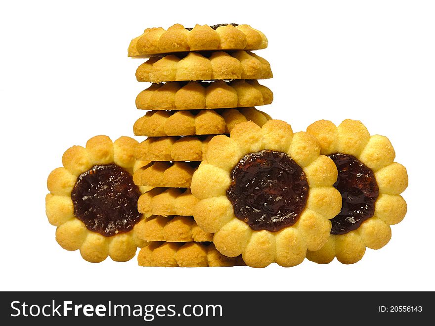 Cookies. Studio photo of group of sweet cookies with jam.