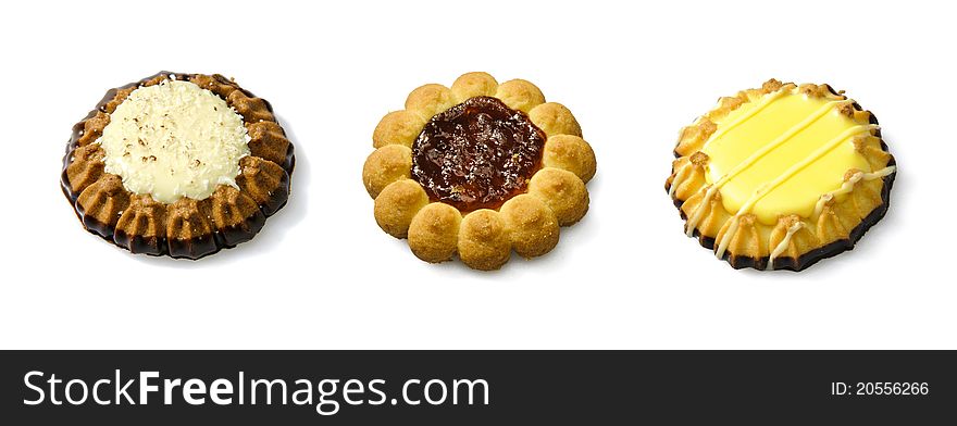 Cookie. Studio photo of group of sweet cookies with jam.