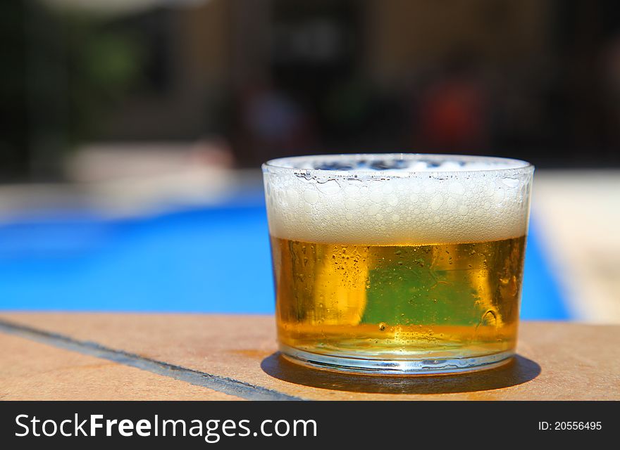 Cold Beer In A Swimming Pool