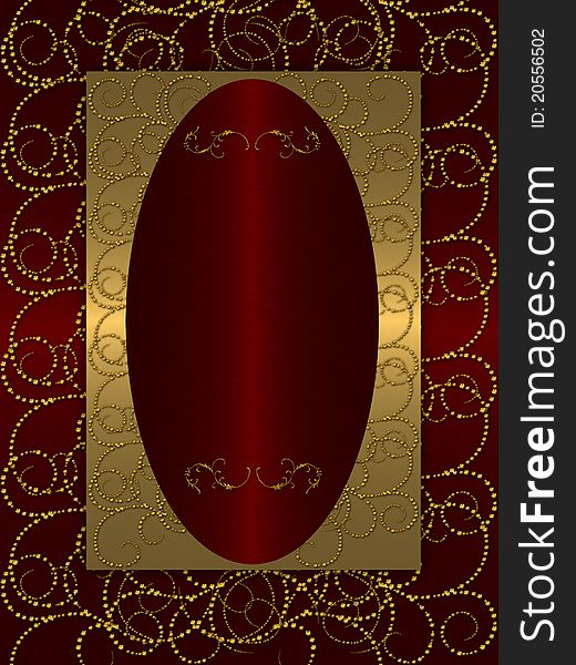 Gold With Dark Red Vintage Background