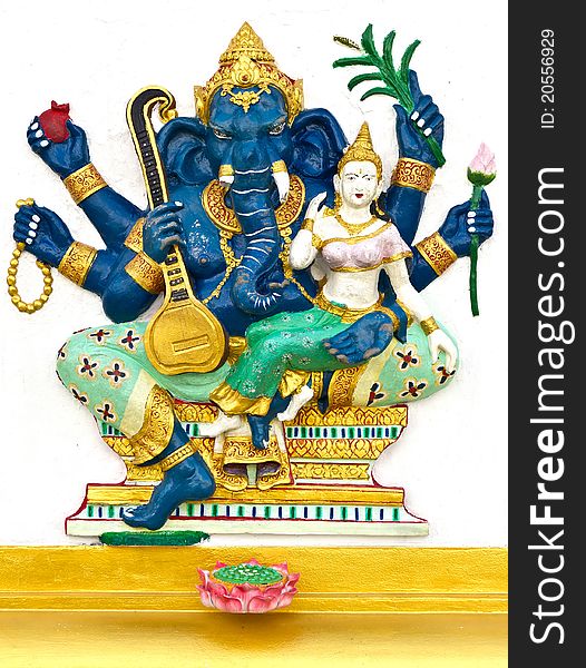 Indian God Ganesha or Hindu God Name Uchchishta Ganapati at Wat Saman temple, Thailand