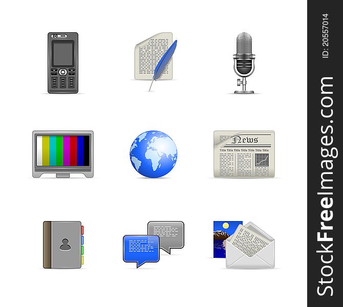 Vector set communication icons (connection).