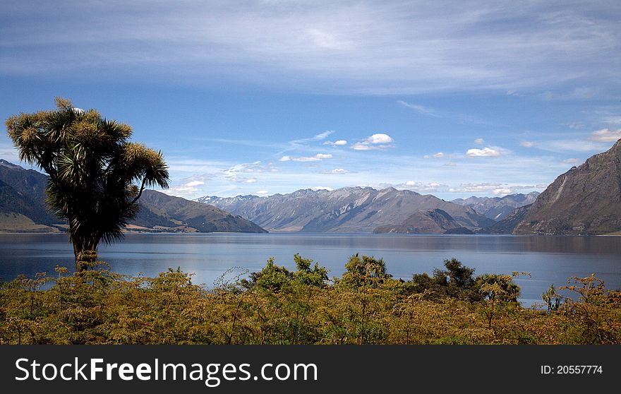 Lake Hawea in Wanaka, New Zeland. Lake Hawea in Wanaka, New Zeland