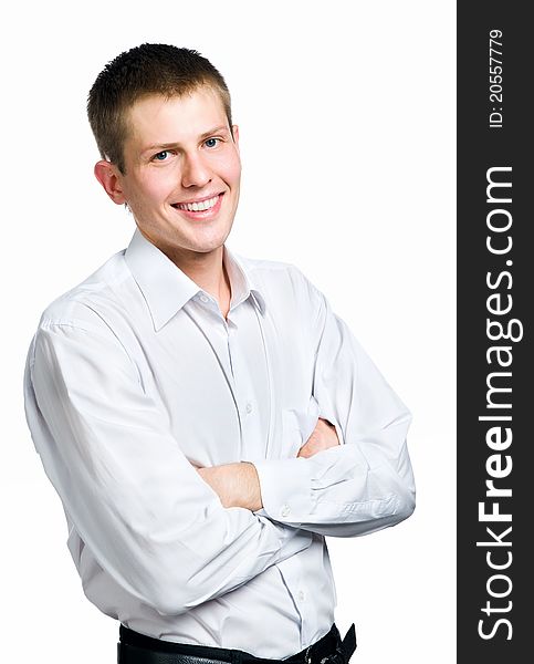 Successful businessmen. Isolated on a white background