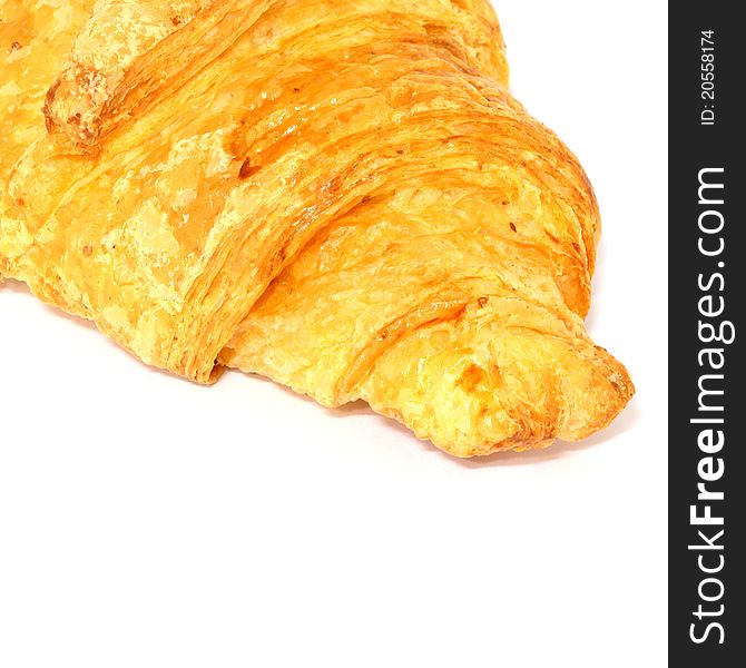 French croissant Close up isolate
