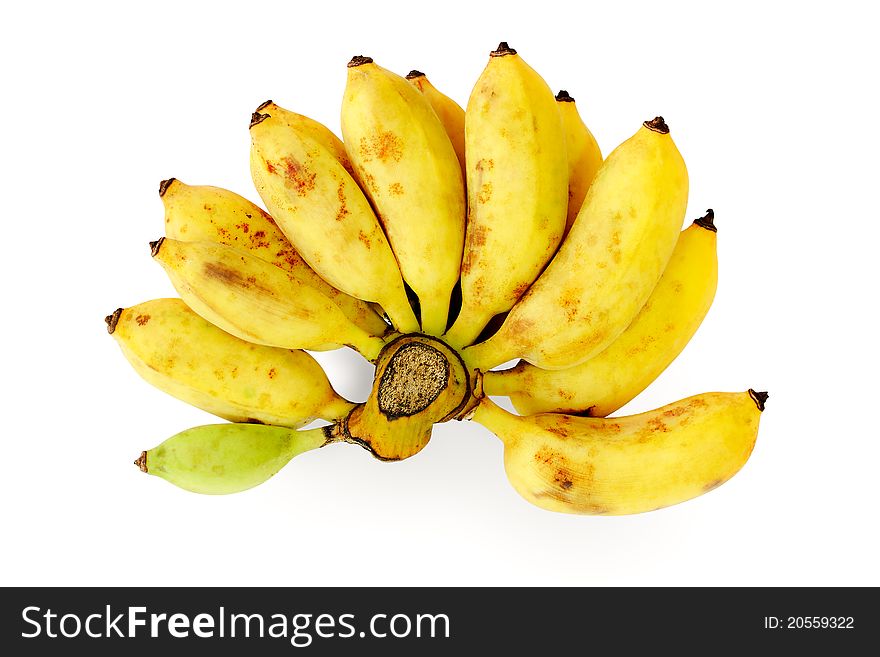 Bunch Of Bananas Isolated On White Background