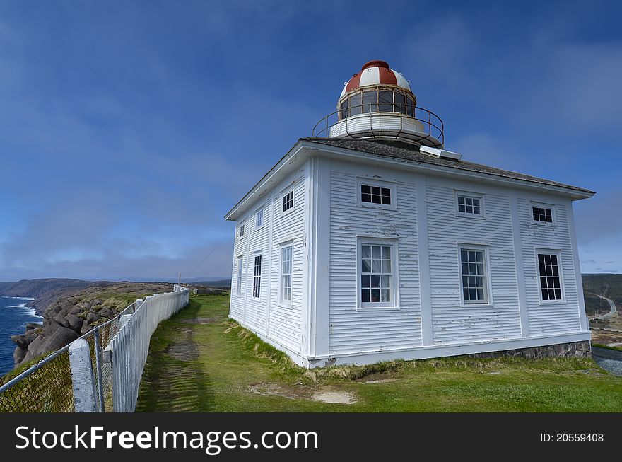 The non-operational lighthouse at the most Eastern point of North America, at Cape Speare near St. John's, Newfoundland, Canada. The non-operational lighthouse at the most Eastern point of North America, at Cape Speare near St. John's, Newfoundland, Canada.