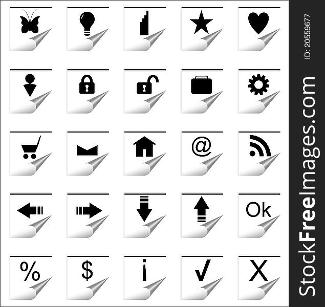 Vector paper icons. Business concept.