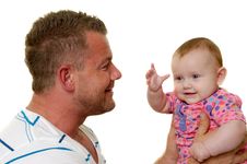 Smiling Father And Baby Stock Images