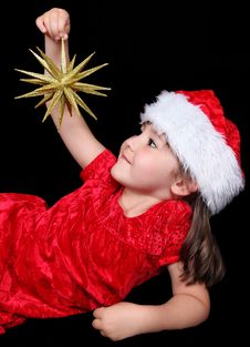 Little Girl Playing With Christmas Ornament Stock Photo Little Girl Playing With Christmas Ornament Stock Photo