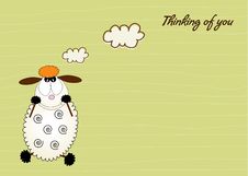 Cute Love Card With Sheep Royalty Free Stock Image Cute Love Card With Sheep Royalty Free Stock Image