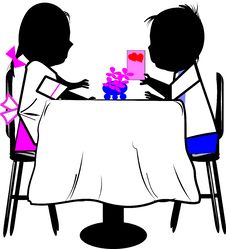 Boy And Girl At Table Stock Photos Boy And Girl At Table Stock Photos