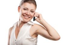 Young Beautiful Business Woman With Phone Royalty Free Stock Photography Young Beautiful Business Woman With Phone Royalty Free Stock Photography