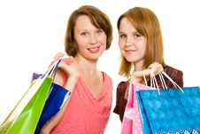 Girls With Shopping Royalty Free Stock Image Girls With Shopping Royalty Free Stock Image