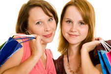 Girls With Shopping Royalty Free Stock Photography Girls With Shopping Royalty Free Stock Photography