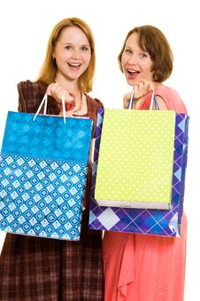 Girls With Shopping Royalty Free Stock Photo Girls With Shopping Royalty Free Stock Photo