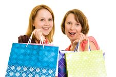 Girls With Shopping Royalty Free Stock Photos Girls With Shopping Royalty Free Stock Photos