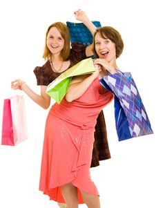 Girls With Shopping Royalty Free Stock Images Girls With Shopping Royalty Free Stock Images