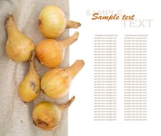 Onion On Napkin On White Background Royalty Free Stock Photos