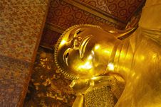 Face Of Reclining Buddha Wat Pho. Stock Image Face Of Reclining Buddha Wat Pho. Stock Image