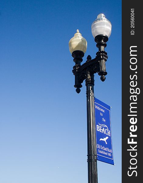 A sign welcoming visitors to Old Orchard Beach, Maine. A sign welcoming visitors to Old Orchard Beach, Maine.