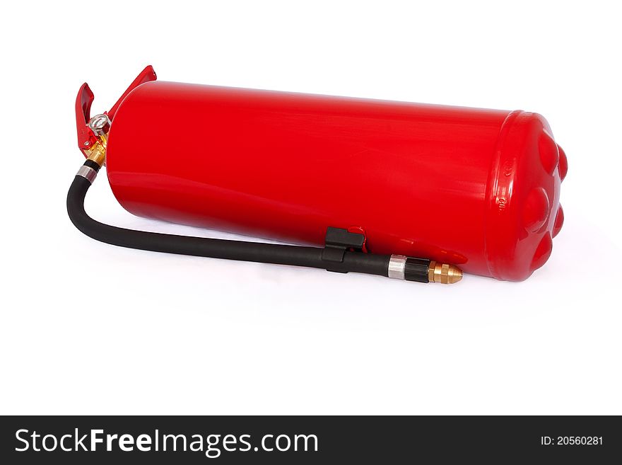 Fallen fire extinguisher. Clipping path included. Fallen fire extinguisher. Clipping path included